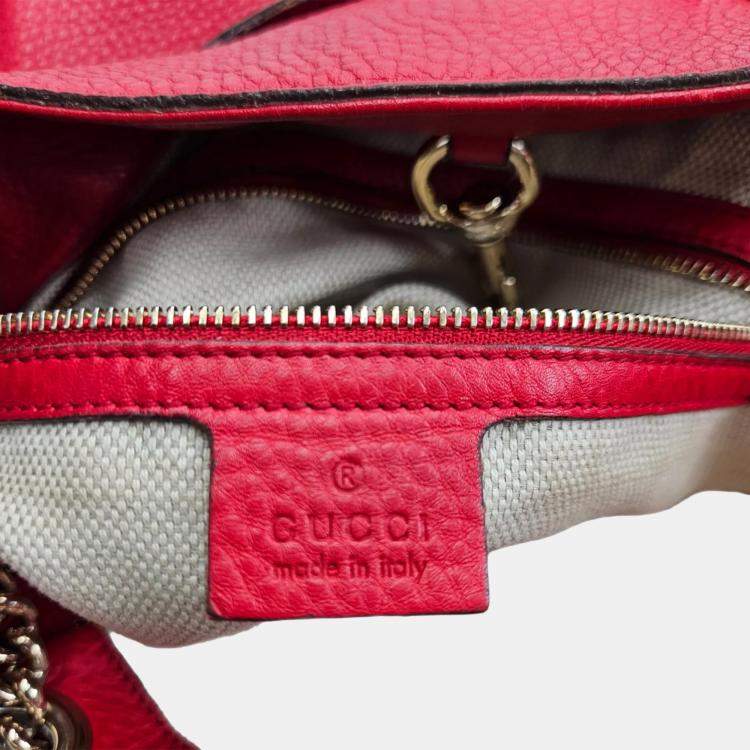 Pre Owned Gucci Soho Medium Red Leather Shoulder Bag