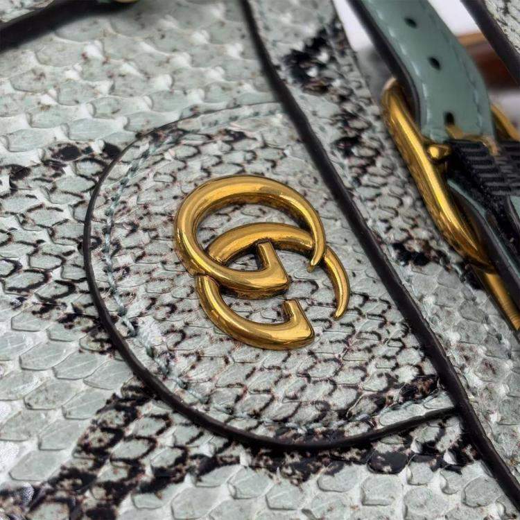 Pre Owned Gucci Diana Mini Python Grey Shoulder Bag