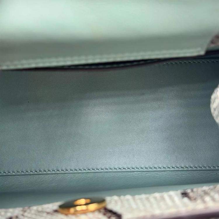 Pre Owned Gucci Diana Mini Python Grey Shoulder Bag