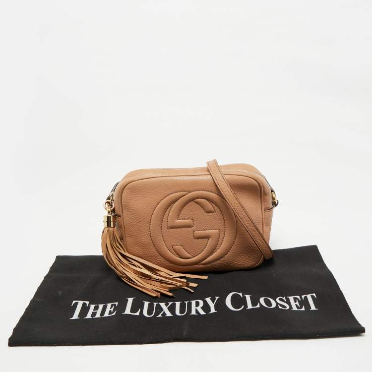Pre Owned Gucci Brown Leather Small Soho Disco Shoulder Bag