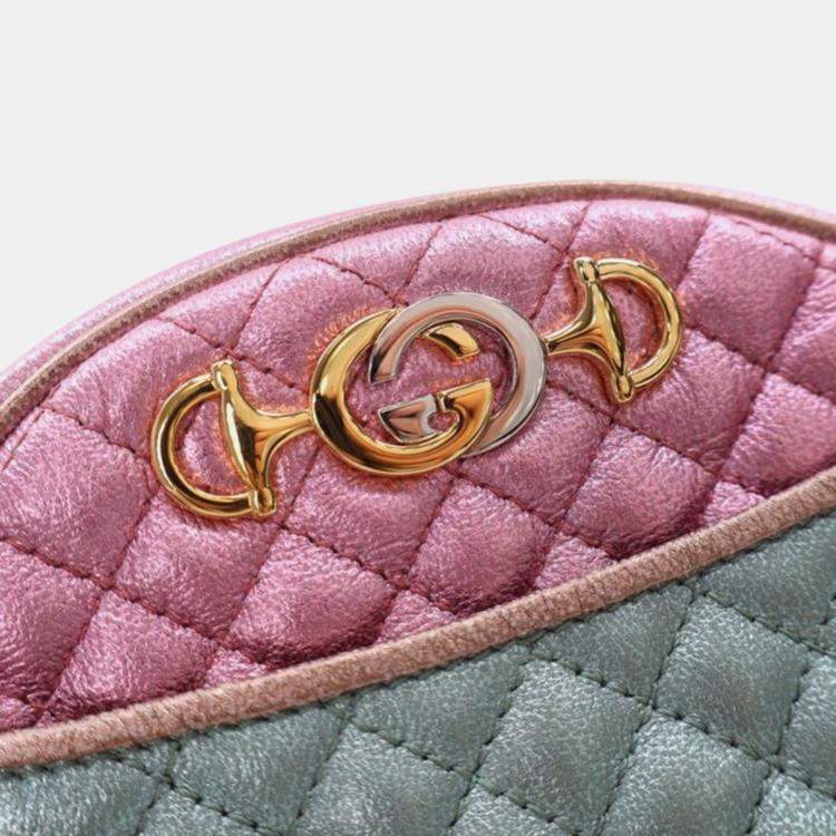 Pre Owned Gucci Trapuntata Mini Multicolor Metallic Calfskin Crossbody Bag