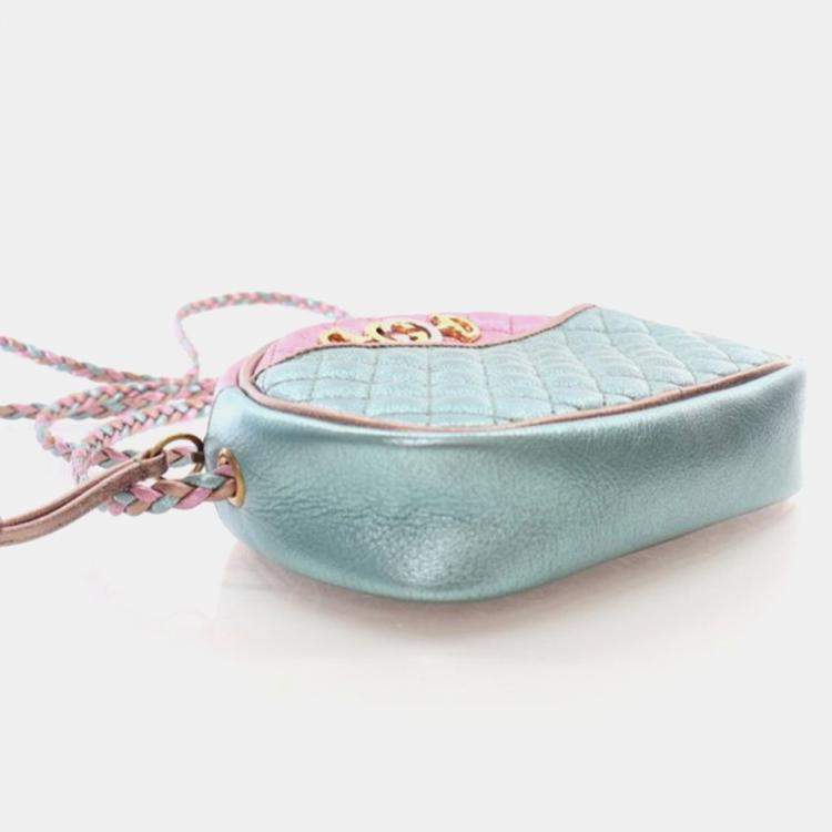 Pre Owned Gucci Trapuntata Mini Multicolor Metallic Calfskin Crossbody Bag