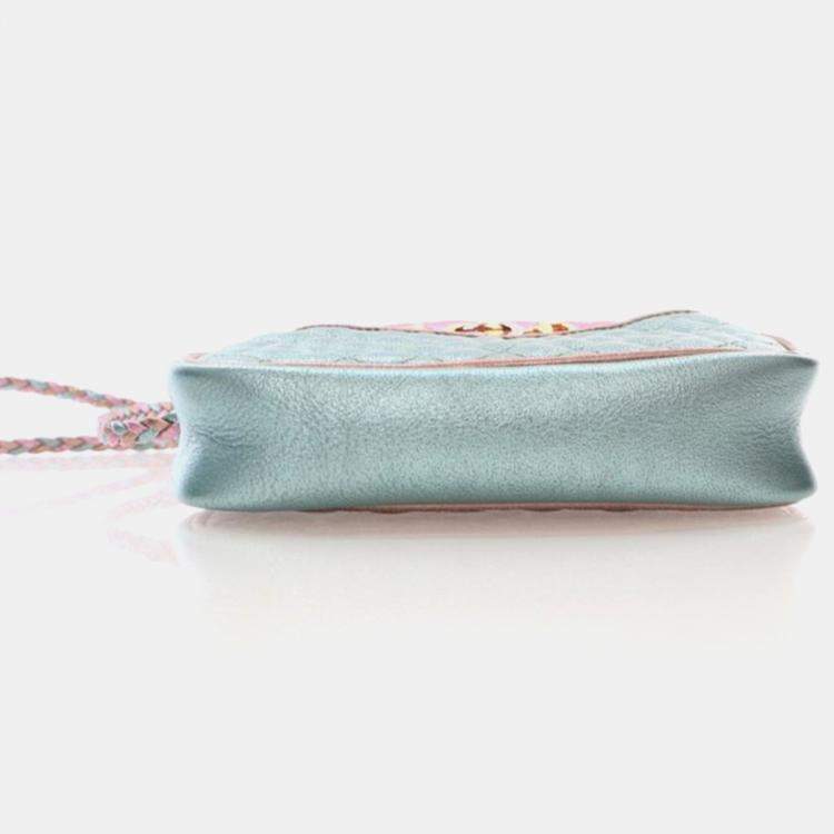 Pre Owned Gucci Trapuntata Mini Multicolor Metallic Calfskin Crossbody Bag