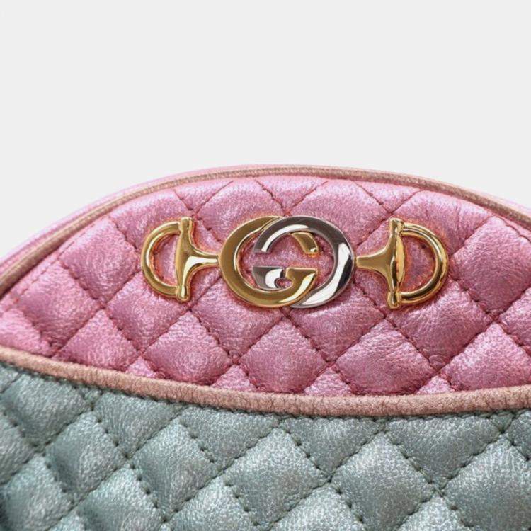 Pre Owned Gucci Trapuntata Mini Multicolor Metallic Calfskin Crossbody Bag