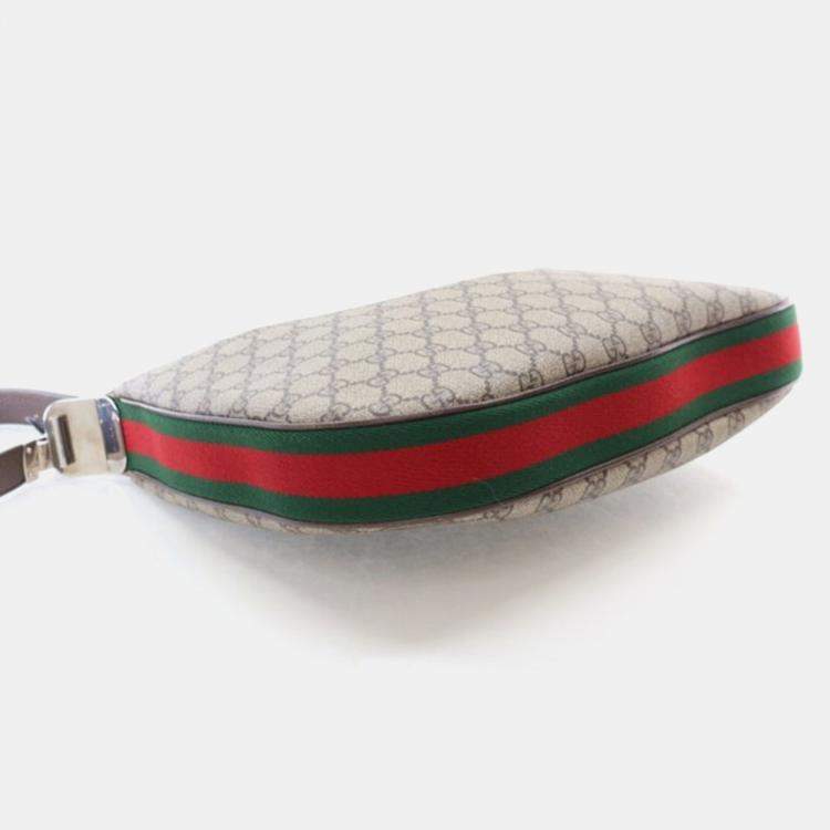 Pre Owned Gucci Attache Medium Brown GG Supreme Canvas Shoulder Bag 