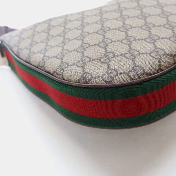 Pre Owned Gucci Attache Medium Brown GG Supreme Canvas Shoulder Bag 