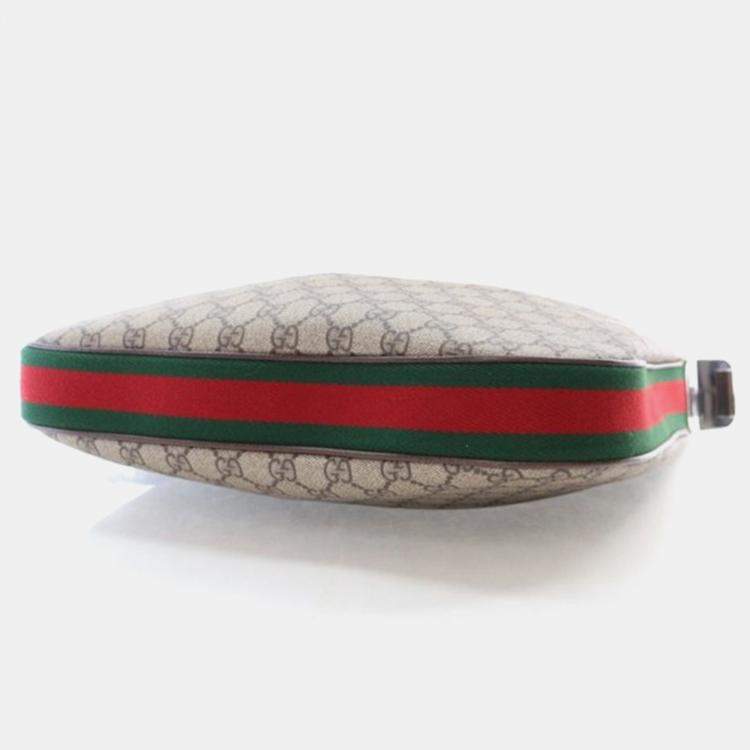 Pre Owned Gucci Attache Medium Brown GG Supreme Canvas Shoulder Bag 