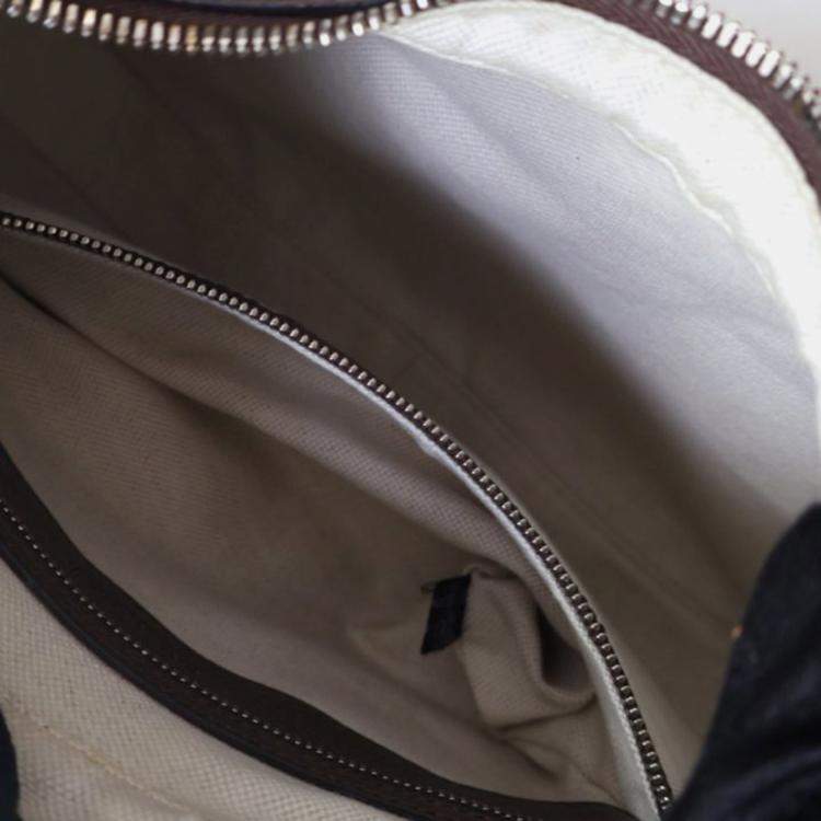 Pre Owned Gucci Attache Medium Brown GG Supreme Canvas Shoulder Bag 