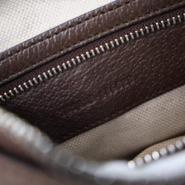 Pre Owned Gucci Attache Medium Brown GG Supreme Canvas Shoulder Bag 