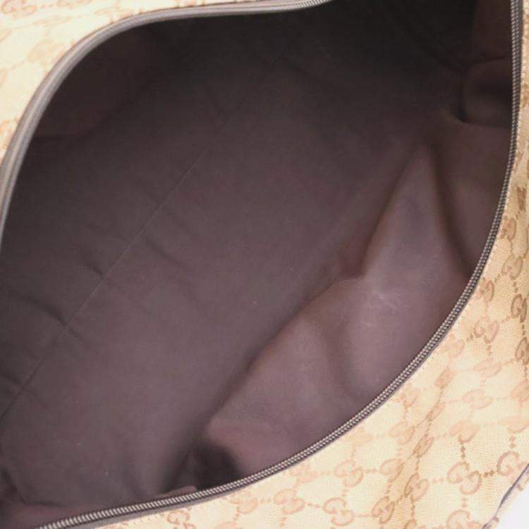 Pre Owned Gucci Carry On Large Beige Supreme Canvas Travel Bag