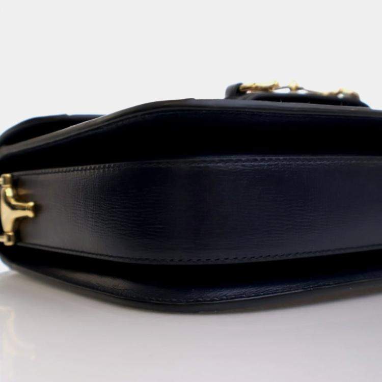 Pre Owned Gucci Horsebit 1955 Small Pink Blue Corduroy Calfskin Shoulder Bag