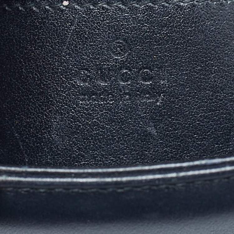 Pre Owned Gucci Black Matelasse Leather Mini GG Marmont Top Handle Bag
