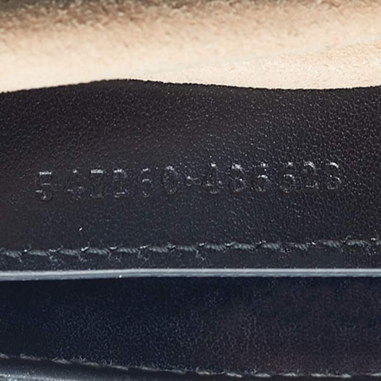 Pre Owned Gucci Black Matelasse Leather Mini GG Marmont Top Handle Bag