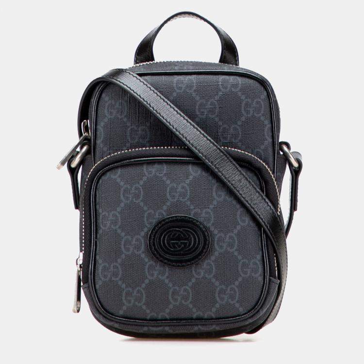 Pre Owned Gucci Grey Mini GG Supreme Interlocking G Satchel