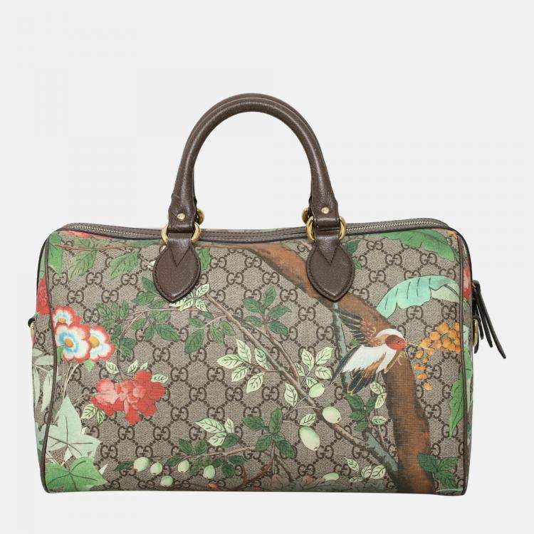 Pre Owned Gucci Tian GG Supreme Boston Bag
