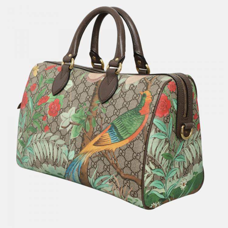 Pre Owned Gucci Tian GG Supreme Boston Bag