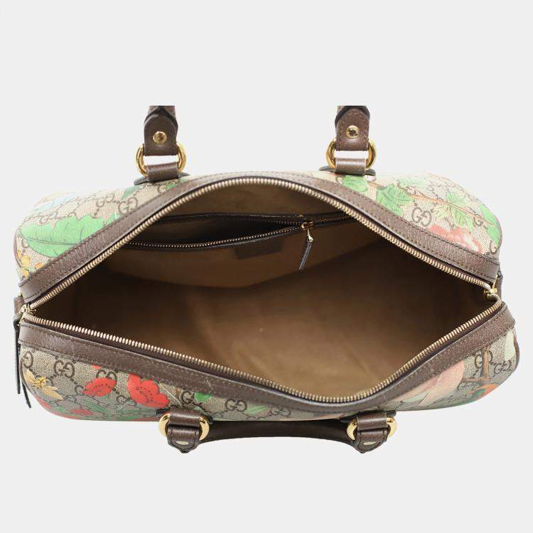 Pre Owned Gucci Tian GG Supreme Boston Bag