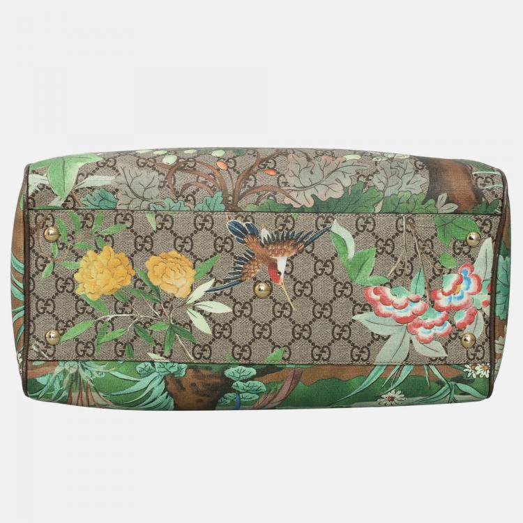 Pre Owned Gucci Tian GG Supreme Boston Bag