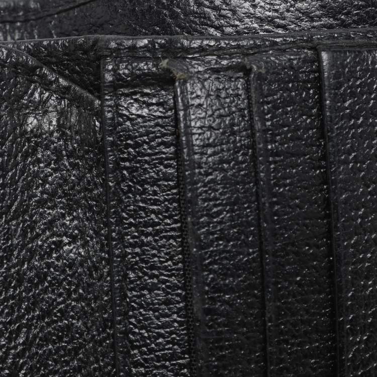 Pre Owned Gucci Black GG Canvas and Leather Compact Wallet