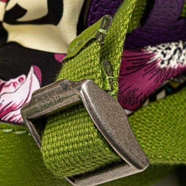 Pre Owned Gucci Multicolor The North Face Floral Multicolor Nylon and Leather Backpack
