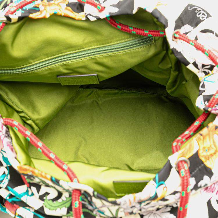 Pre Owned Gucci Multicolor The North Face Floral Multicolor Nylon and Leather Backpack