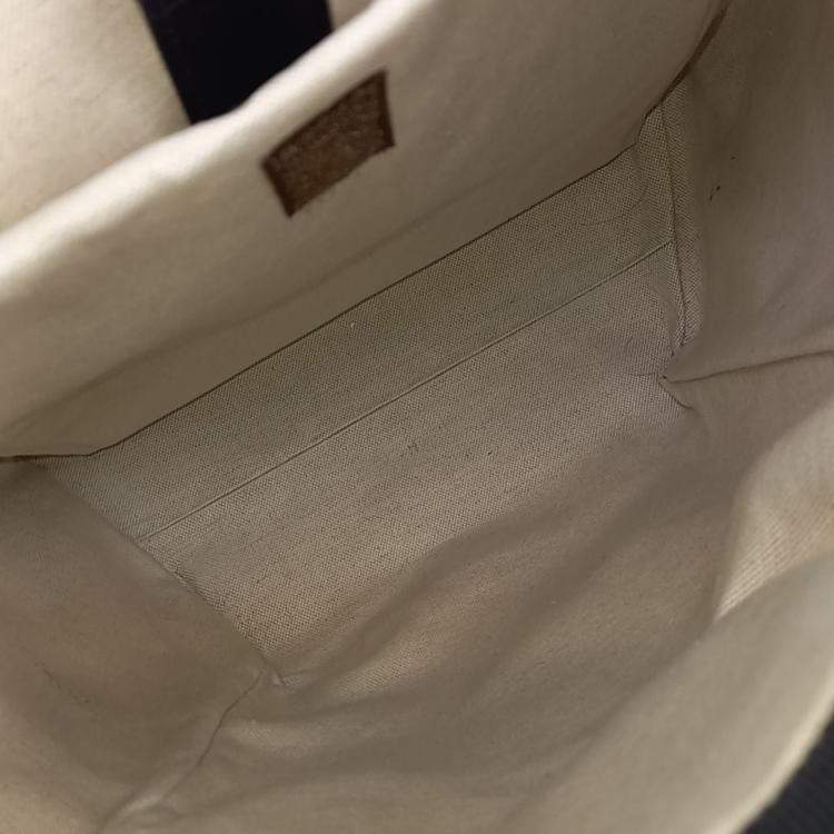 Pre Owned Gucci Navy Blue Canvas and Leather GG Ophidia Backpack Medium