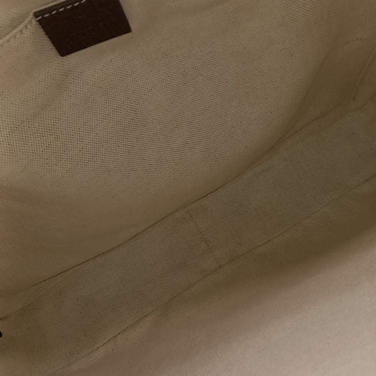Pre Owned Gucci Beige Brown Canvas and Leather Ophidia Briefcase