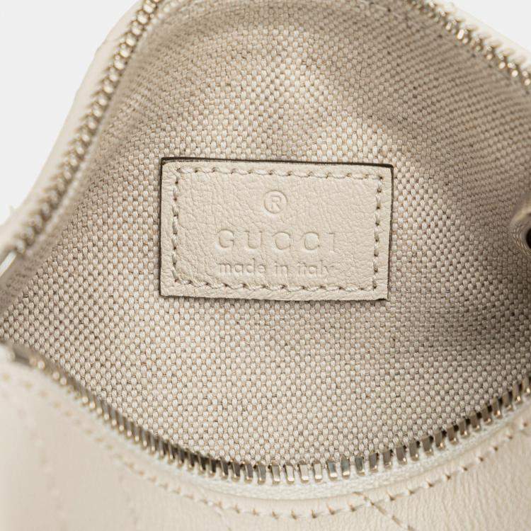Pre Owned Gucci White Mini Leather Blondie Barrel Shoulder Bag
