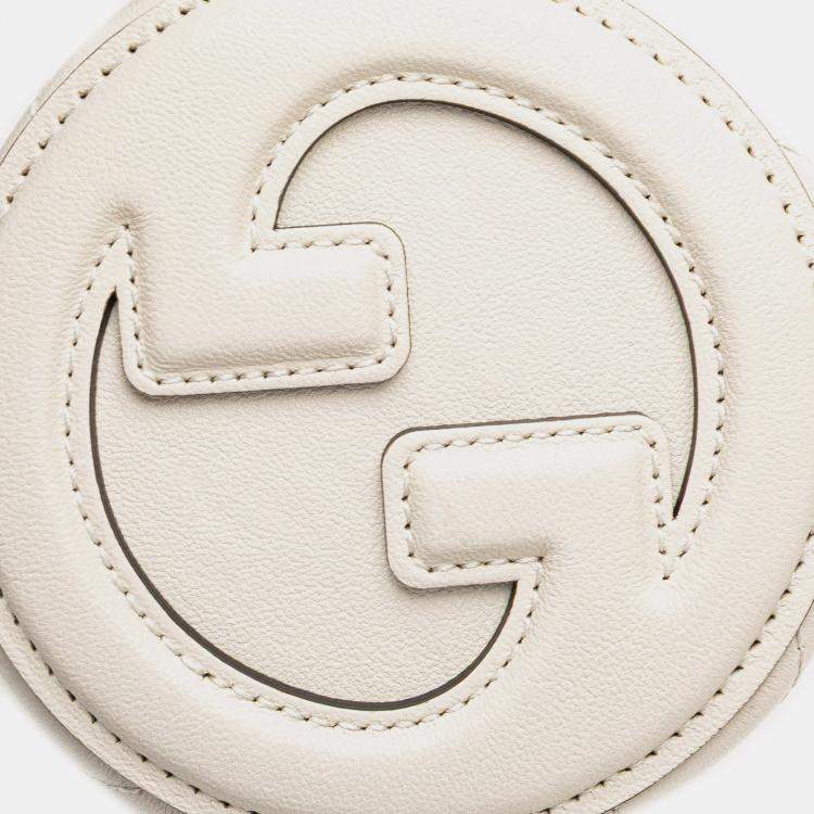 Pre Owned Gucci White Mini Leather Blondie Barrel Shoulder Bag