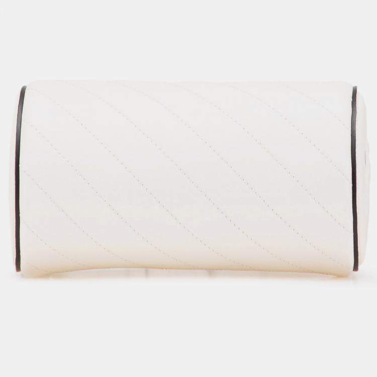 Pre Owned Gucci White Mini Leather Blondie Barrel Shoulder Bag