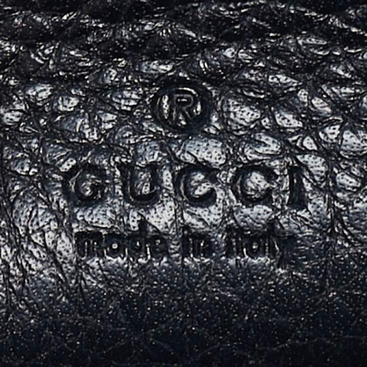 Pre Owned Gucci Black Leather GG Marmont Wallet on Chain