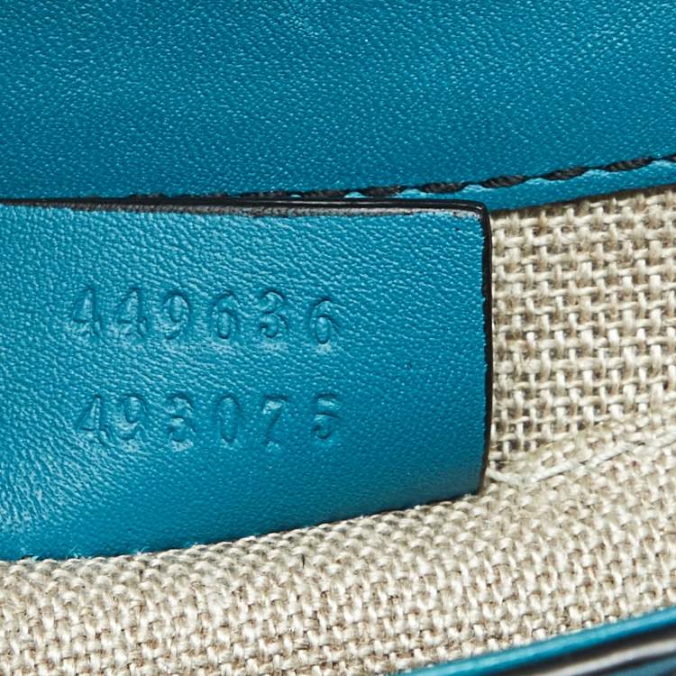 Pre Owned Gucci Teal Green Microguccissima Leather Mini Emily Chain Shoulder Bag