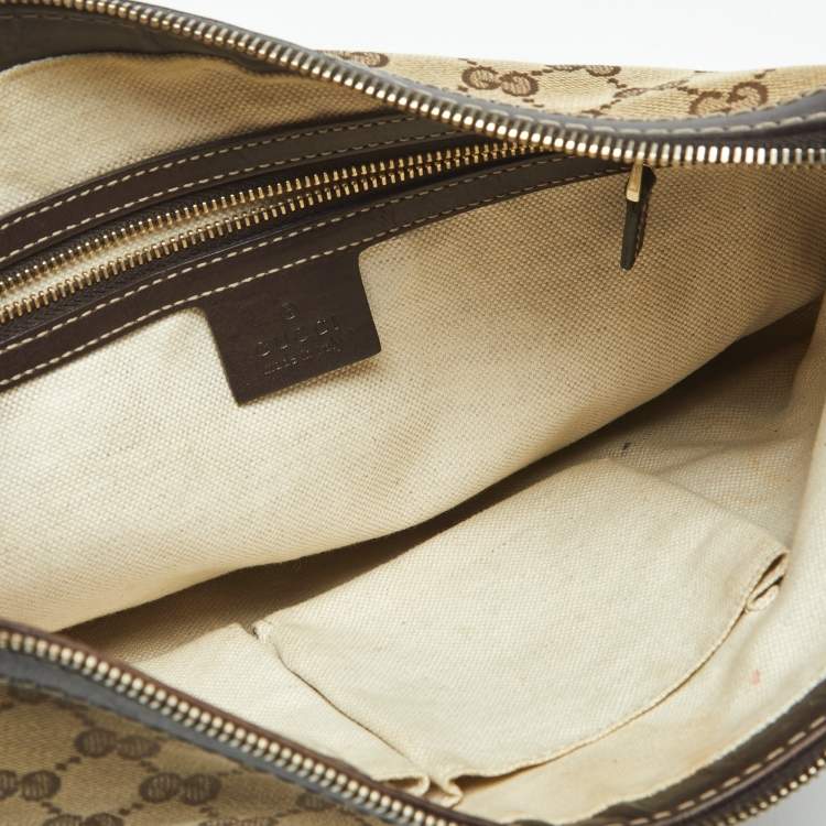 Pre Owned Gucci Beige/Brown GG Canvas and Leather Lovely Heart Crossbody Bag