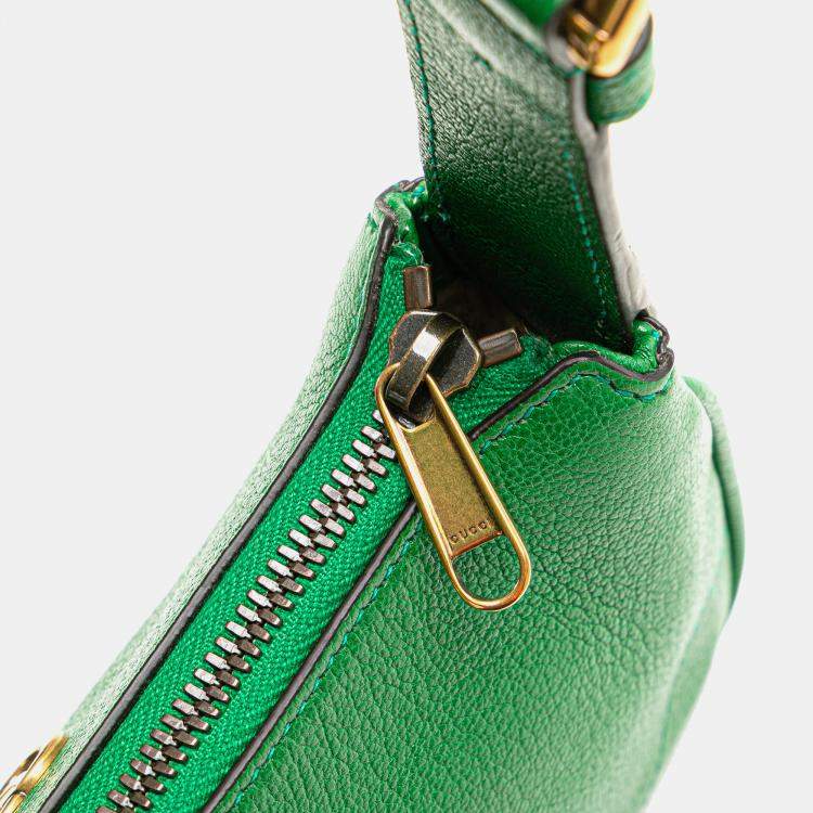 Pre Owned Gucci Green Mini Leather Aphrodite Shoulder Bag