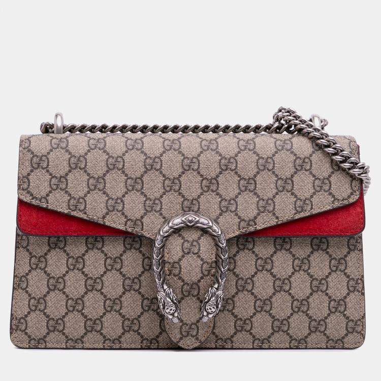 Pre Owned Gucci Beige Small GG Supreme Dionysus Shoulder Bag
