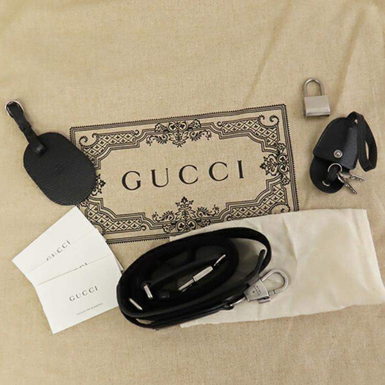 Pre Owned Gucci Black Large Jumbo GG Canvas Duffle Bag