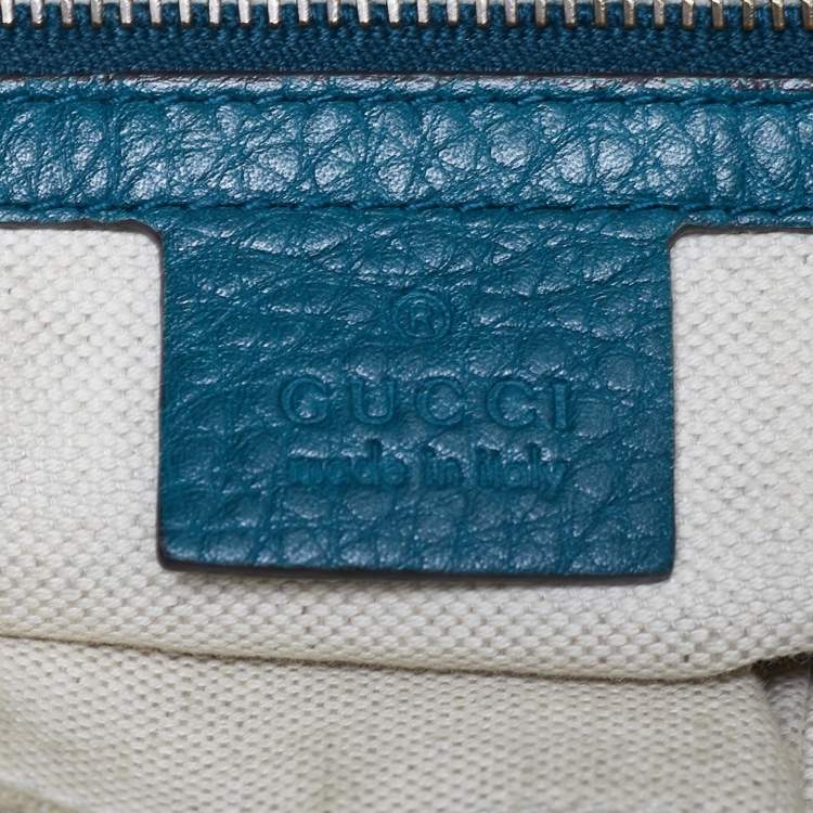 Pre Owned Gucci Dark Green Leather GG Ride Tote