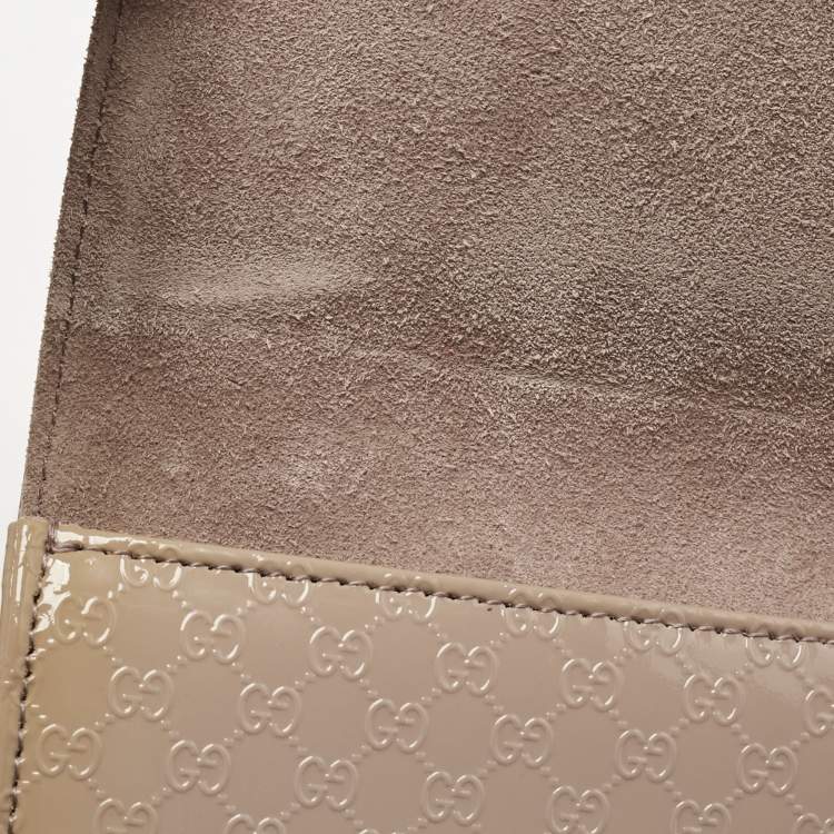 Pre Owned Gucci Old Rose Microguccissima Patent Leather Broadway Clutch