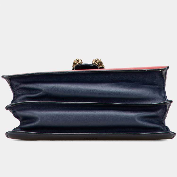 Pre Owned Gucci Multicolor Medium Leather Bamboo Dionysus Web Satchel