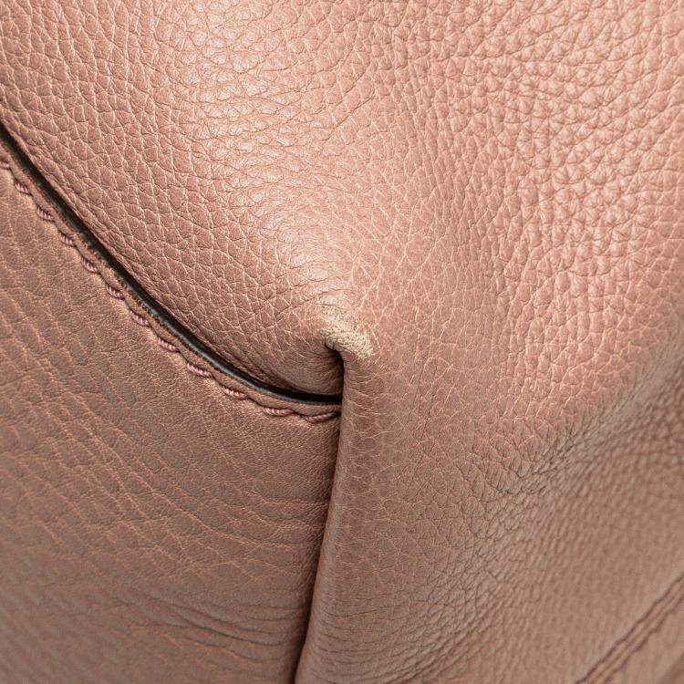 Pre Owned Gucci Pink Medium Leather Soho Chain Tote