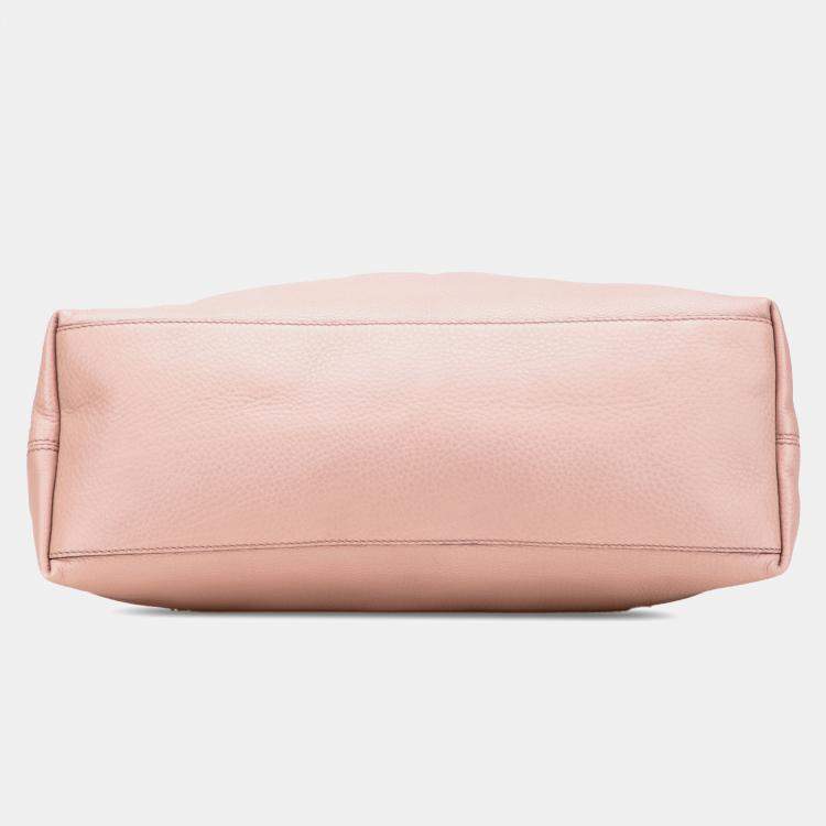 Pre Owned Gucci Pink Medium Leather Soho Chain Tote