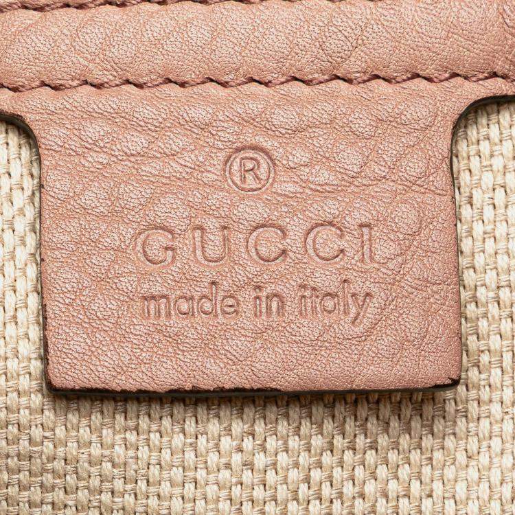 Pre Owned Gucci Pink Medium Leather Soho Chain Tote