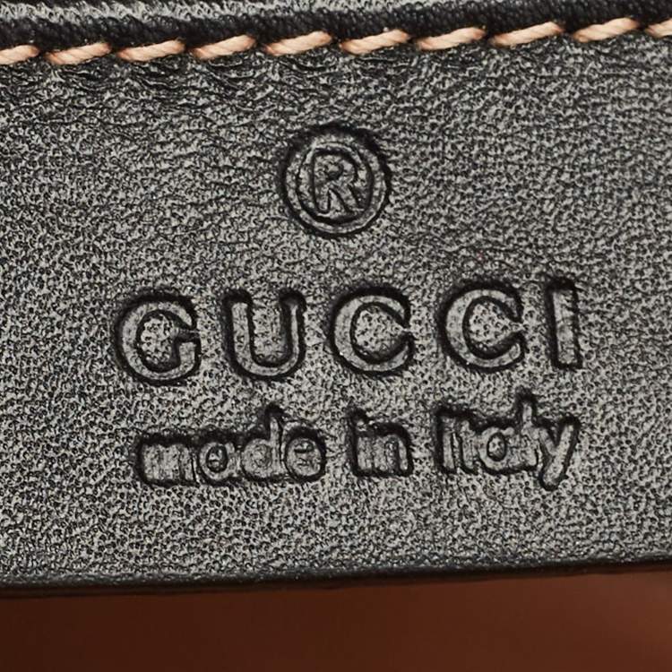 Pre Owned Gucci Black Leather Mini Pearl Studded Queen Margaret Broadway Shoulder Bag 