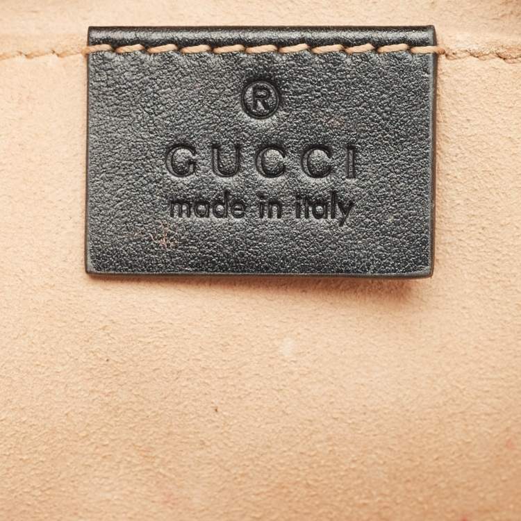 Pre Owned Gucci Black Matelassé Leather GG Marmont Mini Camera Bag