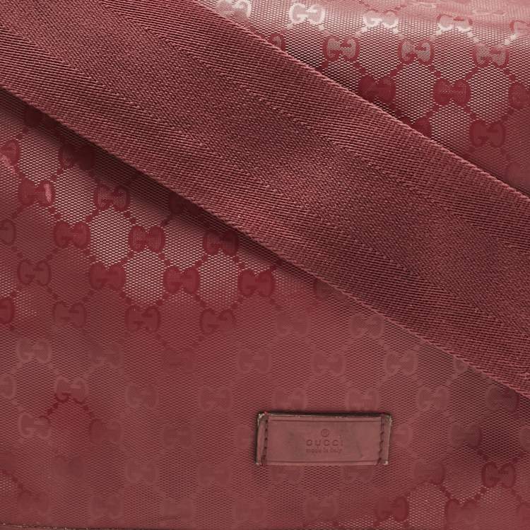 Pre Owned Gucci Red GG Imprime Canvas Diaper Messenger Bag