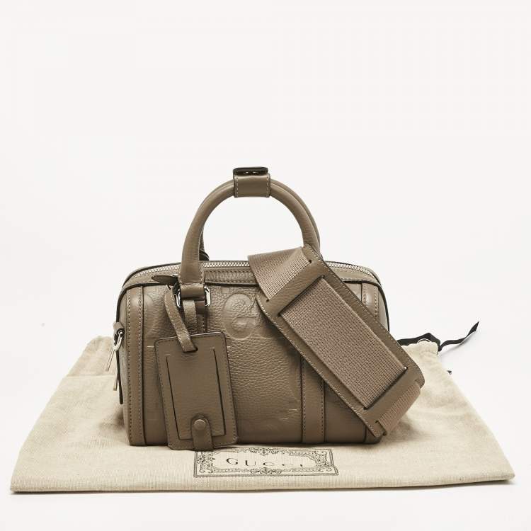 Pre Owned Gucci Beige Jumbo GG Leather Mini Duffel Bag