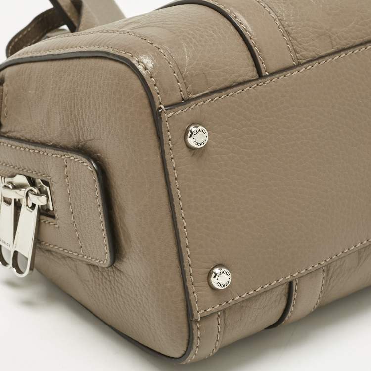 Pre Owned Gucci Beige Jumbo GG Leather Mini Duffel Bag