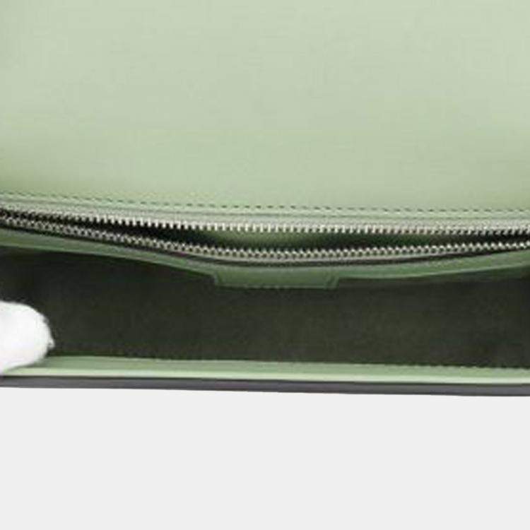 Pre Owned Gucci Green Mini Leather Petite GG Satchel