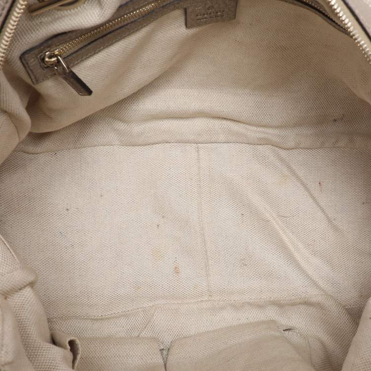 Pre Owned Gucci Metallic Beige Leather Large Soho Chain Bag