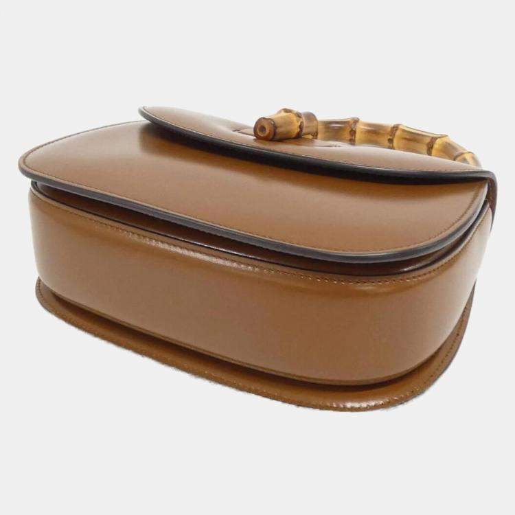 Pre Owned Gucci Bamboo 1947 Brown Leather Handbag